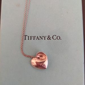Tiffany & Co Silver Folded Heart Love Necklace